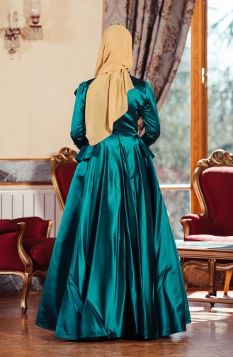 Robe De Soirée Bordée de Pierre 701210-02 Vert emeraude 701210-02