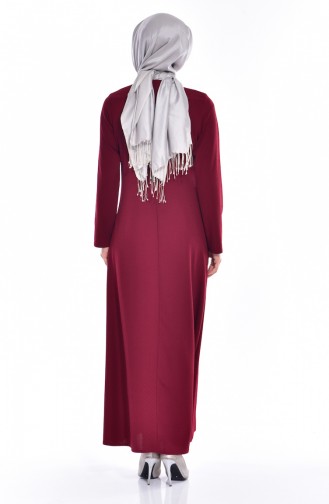 Claret Red Hijab Dress 0151-03
