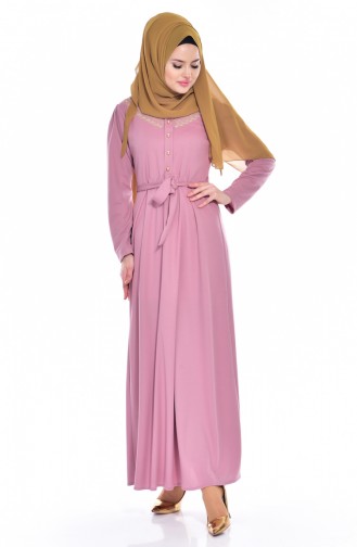 Dusty Rose Hijab Dress 9001-07