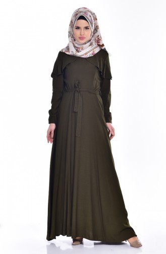 Khaki Hijab Dress 2036-04