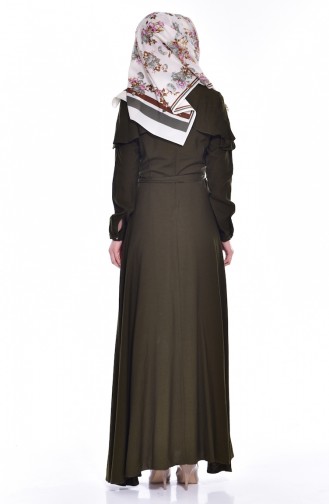 Khaki Hijab Dress 2036-04