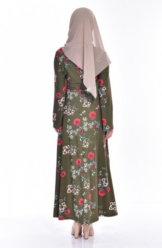 Khaki Hijab Dress 5193-02