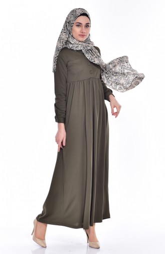 Khaki Hijab Dress 1805-02