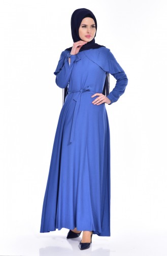 Indigo Hijab Dress 2036-03