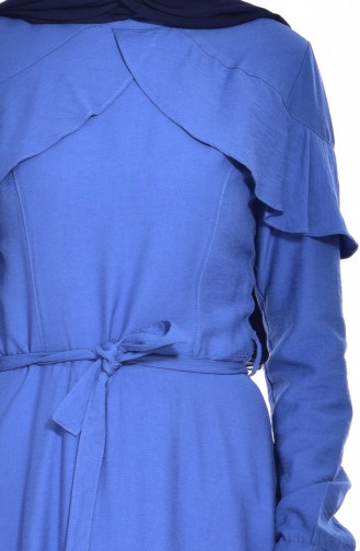 فستان سادة بتصميم حزام للخصر  2036-03