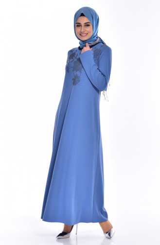 Indigo Hijab Dress 0151-05