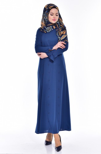 Indigo Hijab Dress 8019-09