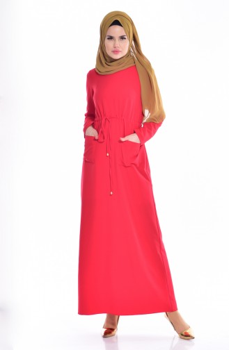 Red Hijab Dress 4405-05