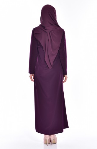 Abaya a Fermeture 0155-04 Plum 0155-04