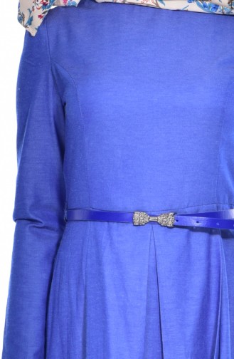 فستان بطيات بتصميم حزام على الخصر  3023-05