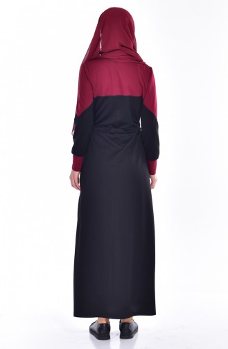 Claret Red Hijab Dress 0005-01