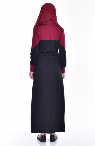 Claret red İslamitische Jurk 0005-01