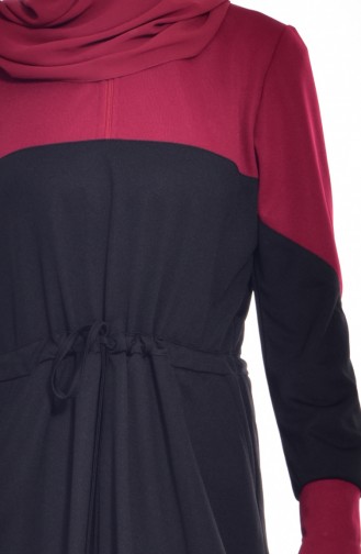 Claret Red Hijab Dress 0005-01