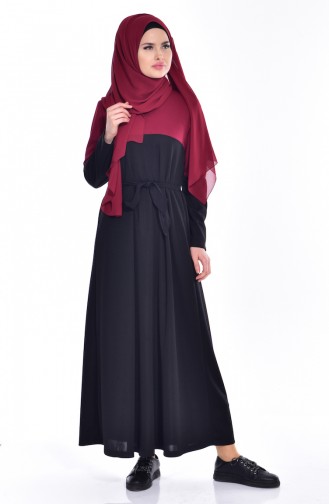 Claret Red Hijab Dress 0006-01
