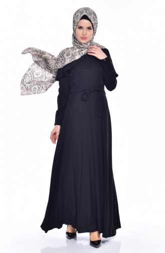 Kleid mit Volants 2036-05 Schwarz 2036-05