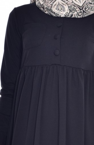 Düğmeli Elbise 1805-01 Siyah