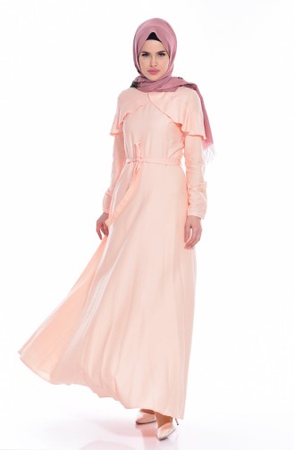 Salmon Hijab Dress 2036-07