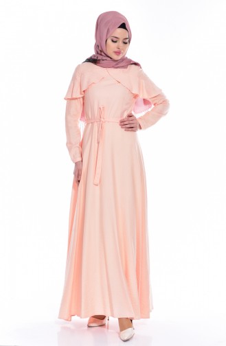 Salmon Hijab Dress 2036-07