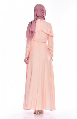 Salmon Hijab Dress 2036-07