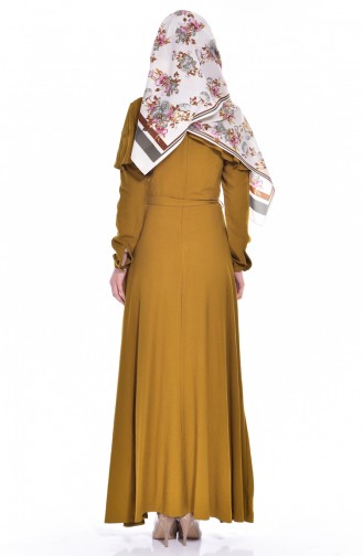 Oil Green Hijab Dress 2036-01