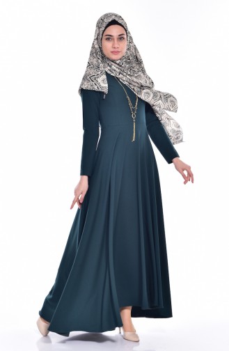 Robe Hijab Vert emeraude 4055A-01