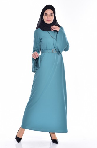 Green Almond Hijab Dress 5089-04