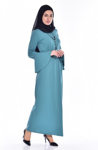 Green Almond Hijab Dress 5089-04