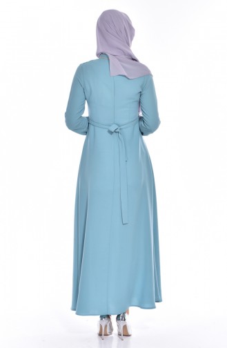 Green Almond Hijab Dress 8138-08