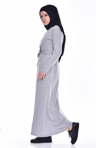 Gray Hijab Dress 1003-04