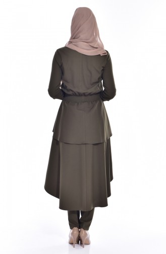 Asimetrik Tunik Pantolon İkili Takım 0119-01 Haki