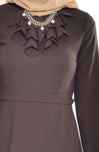فستان بتصميم حزام للخصر مُزين بقلادة  8138-04