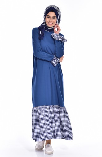 Patchwork Kleid 3302-01 İndigo 3302-01