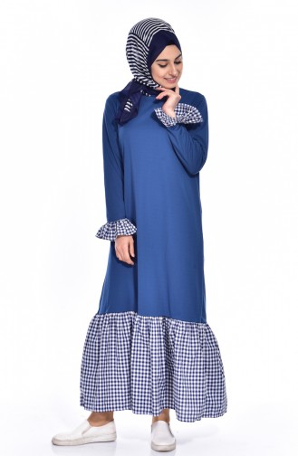 Patchwork Kleid 3302-01 İndigo 3302-01