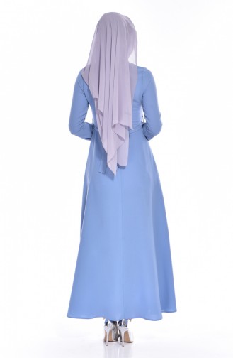 Kleid mit Halskette 8138-06 Blau 8138-06