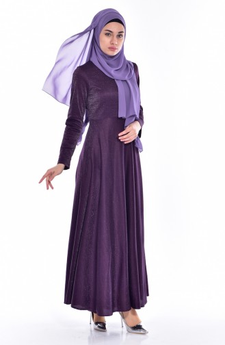 Simli Elbise 4401-03 Mor