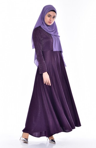 Simli Elbise 4401-03 Mor