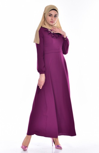 Plum Hijab Dress 8138-05