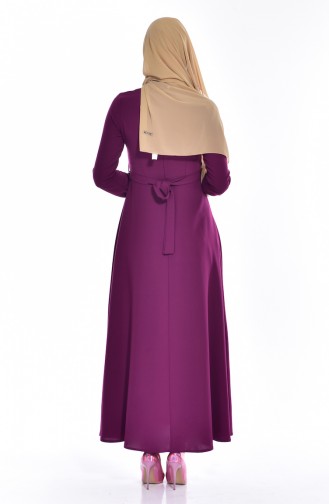 Robe a Ceinture et Collier 8138-05 Plum 8138-05