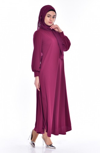 Plum Hijab Dress 3303-08