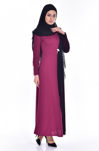 Plum Hijab Dress 3307-01