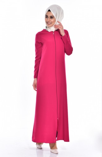 Abaya mit Reißverschluss 0101-12 Neon Pink 0101-12