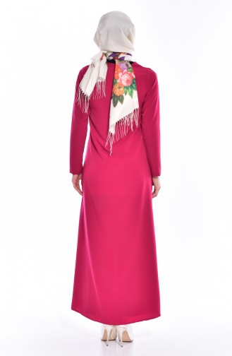 Abaya mit Reißverschluss 0101-12 Neon Pink 0101-12