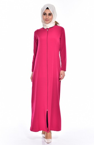 Abaya mit Reißverschluss 0101-12 Neon Pink 0101-12