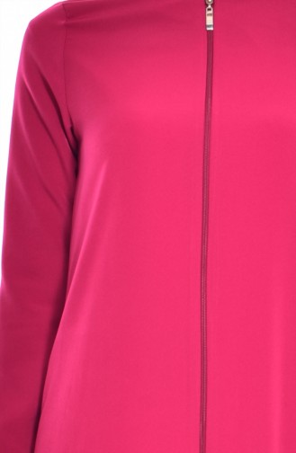 Fermuarlı Ferace 0101-12 Neon Pembe