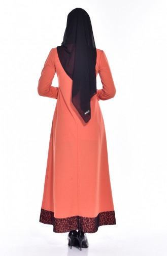 Kleid mit Netz Detail 3306-01 Orange 3306-01