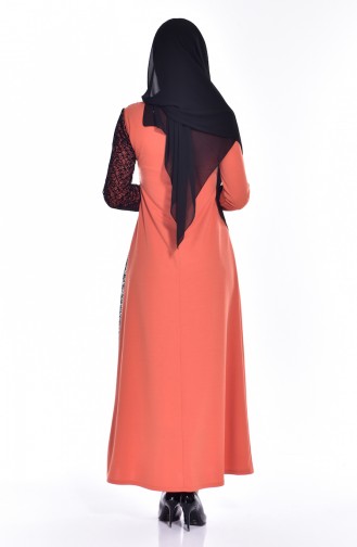 Orange Hijab Dress 3307-03