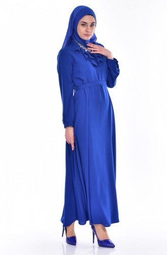 Saxe Hijab Dress 8138-02