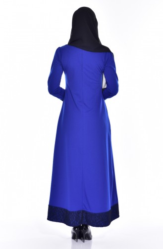 Saxe Hijab Dress 3306-03
