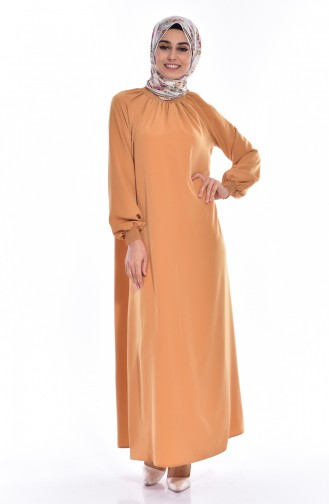 Yellow Hijab Dress 0021-26
