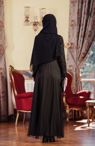 Khaki Hijab Evening Dress 3829-03